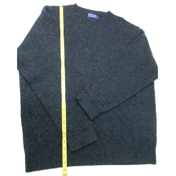 Pendleton Sweater Men's XXL 100% Shetland Wool Black Blue Washable Crew Neck - Picture 1 of 6